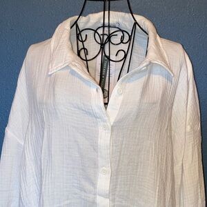 Linen Gauze Top with Tag - XL